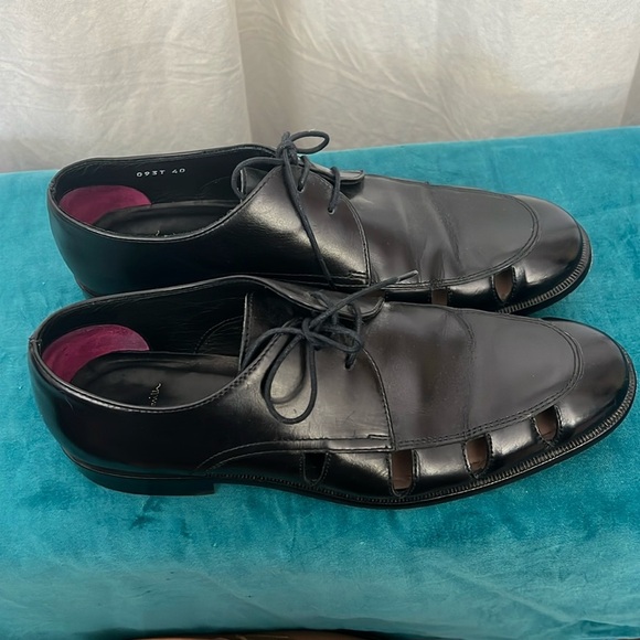 Paul Smith made in Italy Rowen Shoes Black Leather Cut Out Detail 40 - Picture 2 of 14